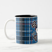 Blauw geruit Schedel & Botten Jongens Beker Koffie Tweekleurige Koffiemok (Links)