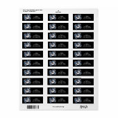 Blauw geruit schedel & botten leuk feest adreslabe etiket (Full Sheet)