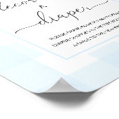 Blauw geruit schommelpaard versier een luier spel poster (Hoek)