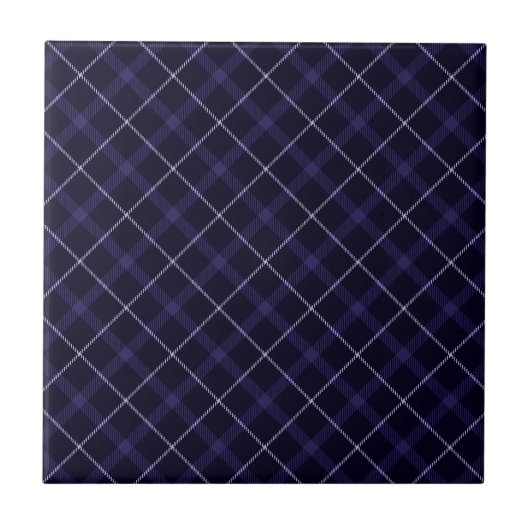 Blauw geruit / Schots geruit Tegeltje (Voorkant)