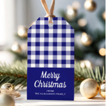 Blauw Geruit Schrift Kerst
