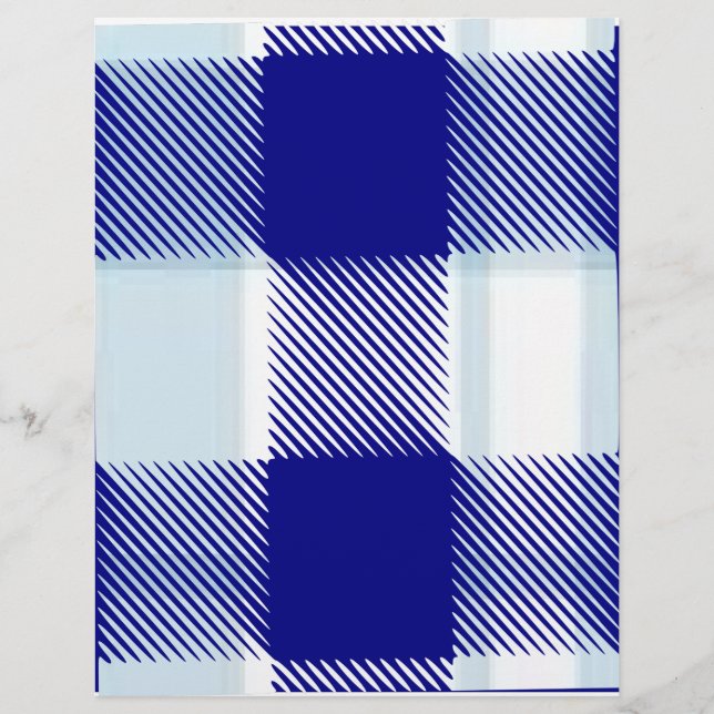 Blauw geruit scrapbookpapier (Voorkant)