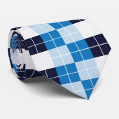 Blauw geruit stropdas (Opgerold)