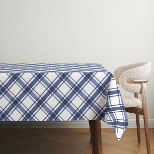 Blauw geruit tafelkleed
