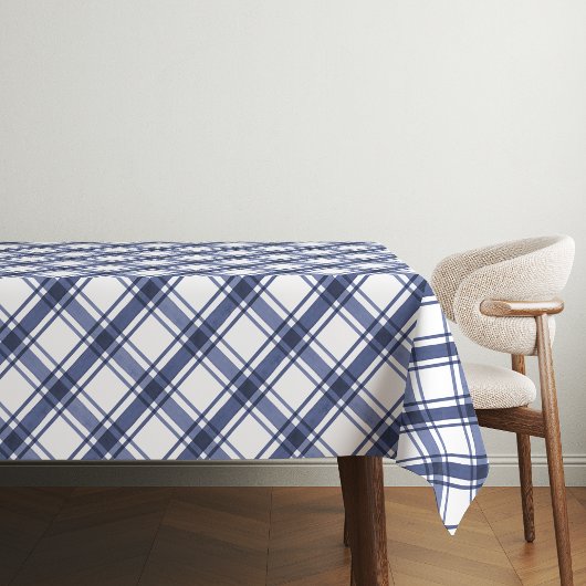 Blauw geruit tafelkleed