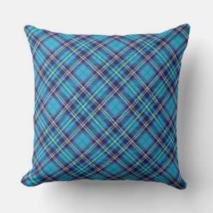 Blauw geruit tartan  kussen