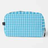 Blauw geruit toilettas toilettasje (Voorkant)