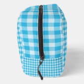 Blauw geruit toilettas toilettasje (Rechts)