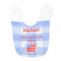 Blauw geruit USA-vlag WELKOM Babykleding