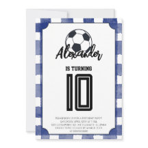 Blauw geruit voetbal verjaardagsfeestje