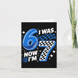 Blauw geruit was 6 7 grappig 67 verjaardag jongens kaart