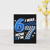 Blauw geruit was 6 7 grappig 67 verjaardag jongens kaart (Gele Bloem)