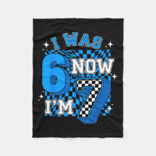 Blauw geruit was 6 7 grappig 67 verjaardags jongen fleece deken