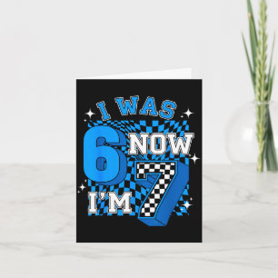 Blauw geruit was 6 7 grappig 67 verjaardags jongen kaart