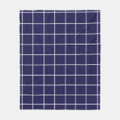 Blauw Geruit Wit Geruit  Fleece Deken (Voorkant)