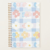 Blauw geruite bloem planner (Voorkant)