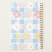 Blauw geruite bloem planner (Achterkant)