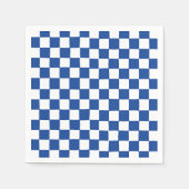 Blauw geruite bruiloftsborrel servet (Voorkant)