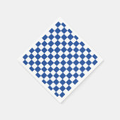 Blauw geruite bruiloftsborrel servet (Hoek)