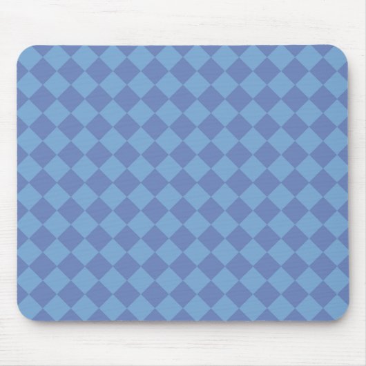 Blauw geruite diamant patroon muismat (Voorkant)