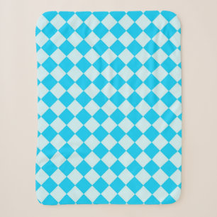 Blauw geruite diamant patroon sherpa deken