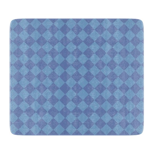 Blauw geruite diamant patroon snijplank (Voorkant)