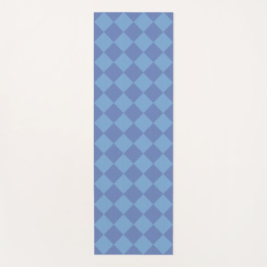 Blauw geruite diamant patroon yogamat (Voorkant)