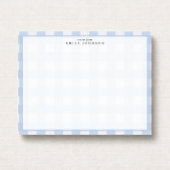 Blauw geruite notitiekaart kaart