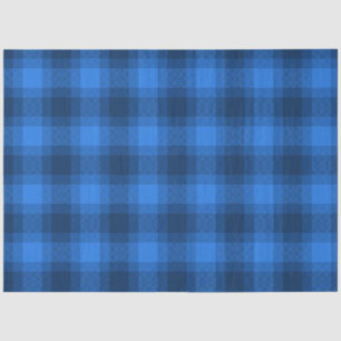 Blauw geruite patroon, buffel. tissuepapier