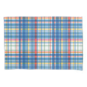 Blauw geruite regendagparade collectie kussensloop (Voorkant-Links)