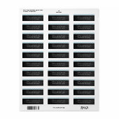 Blauw geruite retouradresstickers met rustieke rui etiket (Full Sheet)