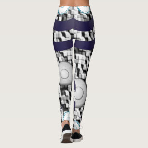 blauw geruite witte legging tiener