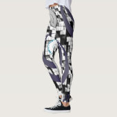 blauw geruite witte legging tiener (Links)