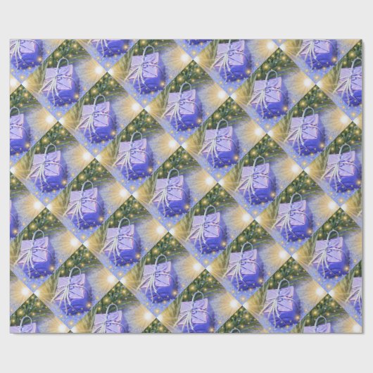 blauw geschenk, uniek, glanzend opvulpapier, kleur cadeaupapier (Vlak)