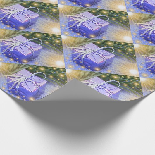 blauw geschenk, uniek, glanzend opvulpapier, kleur cadeaupapier (Hoek)