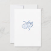 Blauw Geschetst Net Getrouwd Auto Koppels Monogram Bedankkaart (Achterkant)