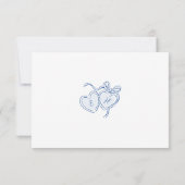 Blauw Geschetst Net Getrouwd Auto Koppels Monogram Bedankkaart (Achterkant)