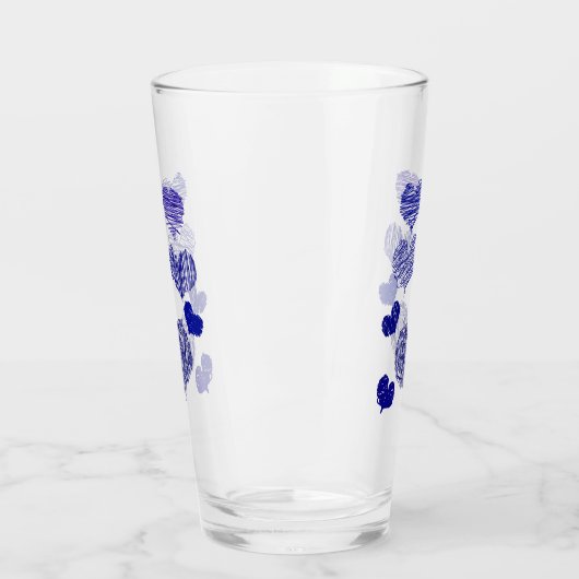 Blauw gescheurd hart glas (Links)