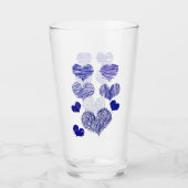 Blauw gescheurd hart glas (Voorkant)