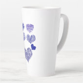 Blauw gescheurd hart latte mok (Rechterhoek)