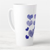 Blauw gescheurd hart latte mok (Linkerhoek)