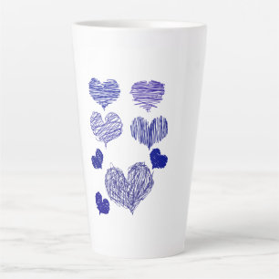 Blauw gescheurd hart latte mok