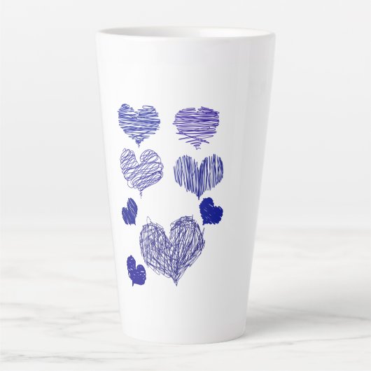 Blauw gescheurd hart latte mok (Voorkant)