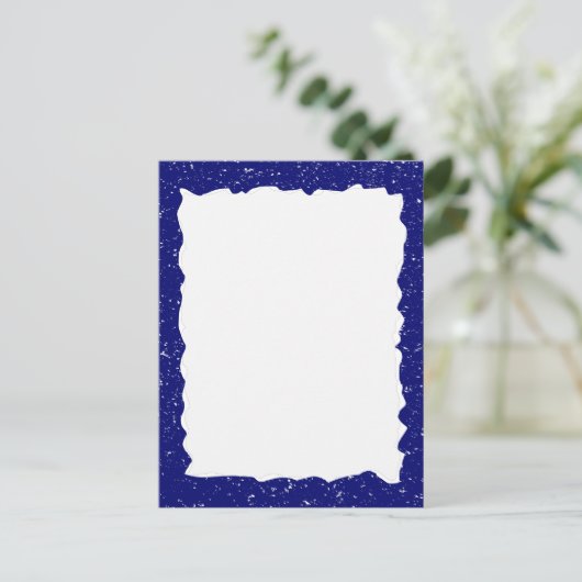  Blauw Gescheurd Papier Custom Border Sjabloon Briefkaart (Staand voorkant)