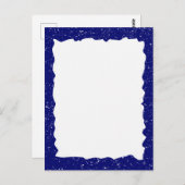  Blauw Gescheurd Papier Custom Border Sjabloon Briefkaart (Voorkant / Achterkant)