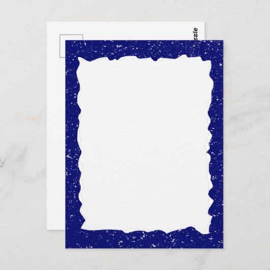  Blauw Gescheurd Papier Custom Border Sjabloon Briefkaart (Voorkant / Achterkant)