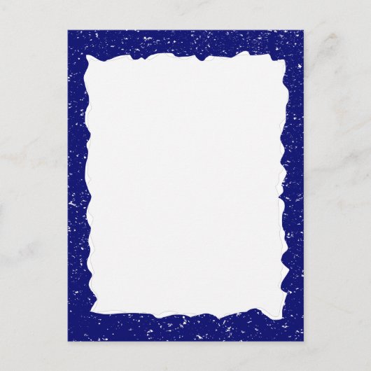  Blauw Gescheurd Papier Custom Border Sjabloon Briefkaart (Voorkant)