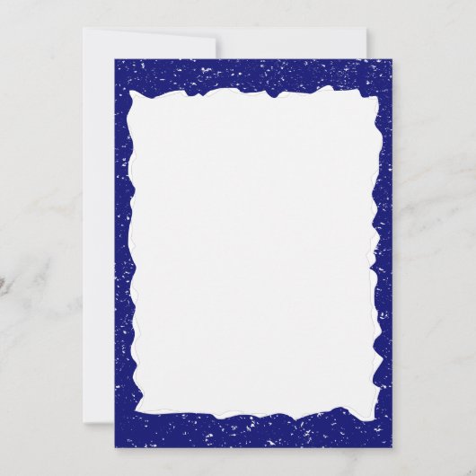 Blauw Gescheurd Papier Custom Border Sjabloon Kaart (Voorkant)