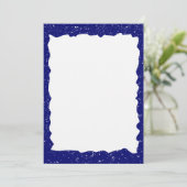 Blauw Gescheurd Papier Custom Border Sjabloon Kaart (Staand voorkant)