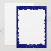 Blauw Gescheurd Papier Custom Border Sjabloon Kaart (Voorkant / Achterkant)